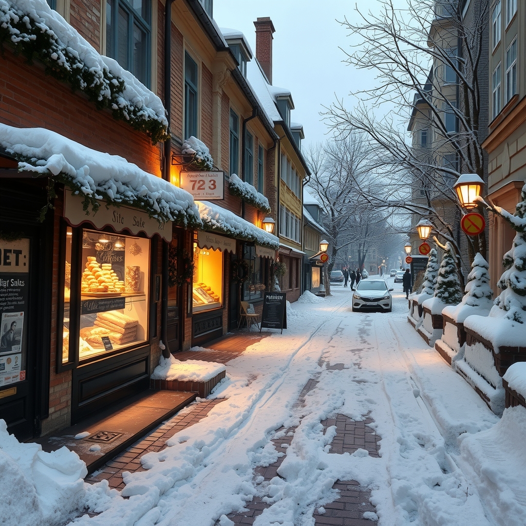 nordic christmas eve snowy streets by मुफ्त एआई छवि जनरेटर - बिना लॉगिन के✨ | AIGAZOU