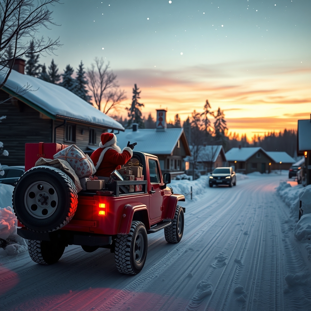 a snowy sorbian village with christmas lights by मुफ्त एआई छवि जनरेटर - बिना लॉगिन के✨ | AIGAZOU