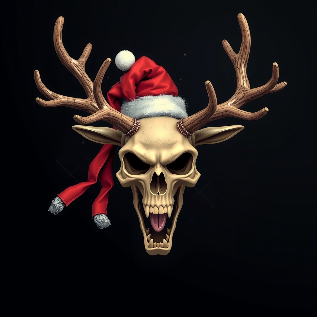 reindeer skull isometric angry screaming dark xmas by मुफ्त एआई छवि जनरेटर - बिना लॉगिन के✨ | AIGAZOU