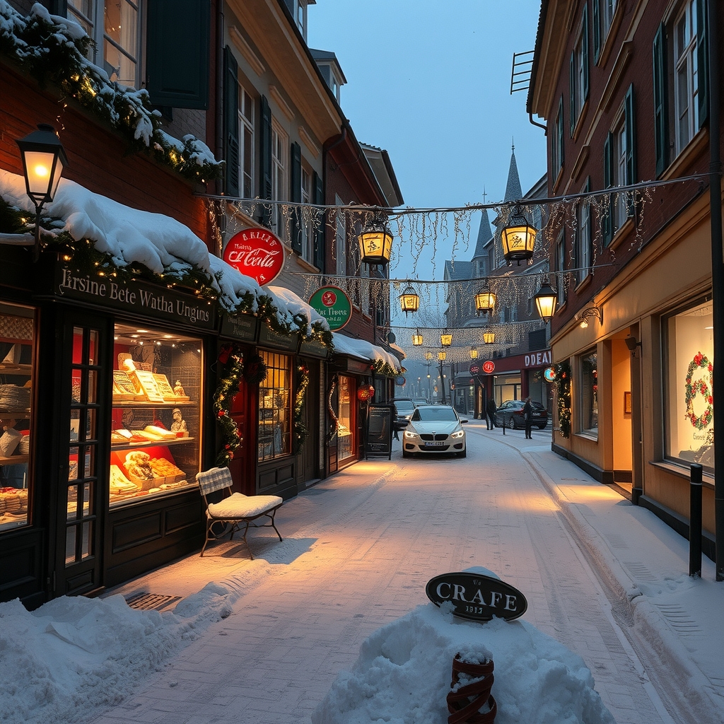 nordic christmas decorations snowy streets by मुफ्त एआई छवि जनरेटर - बिना लॉगिन के✨ | AIGAZOU