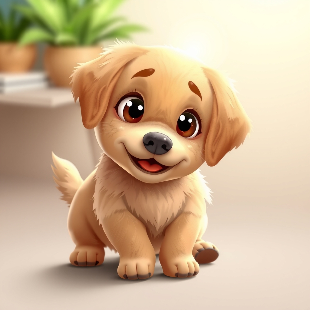 small light brown labrador cute 3d anime by मुफ्त एआई छवि जनरेटर - बिना लॉगिन के✨ | AIGAZOU