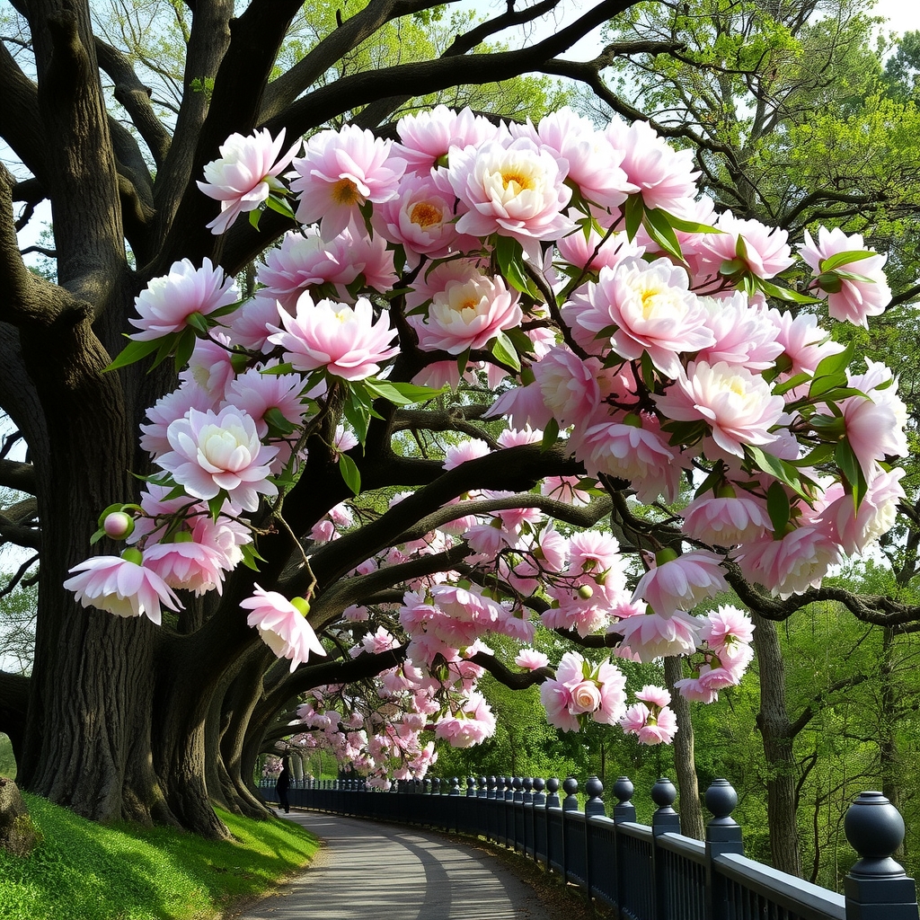 large trees with magnificent flowers on branches by मुफ्त एआई छवि जनरेटर - बिना लॉगिन के✨ | AIGAZOU