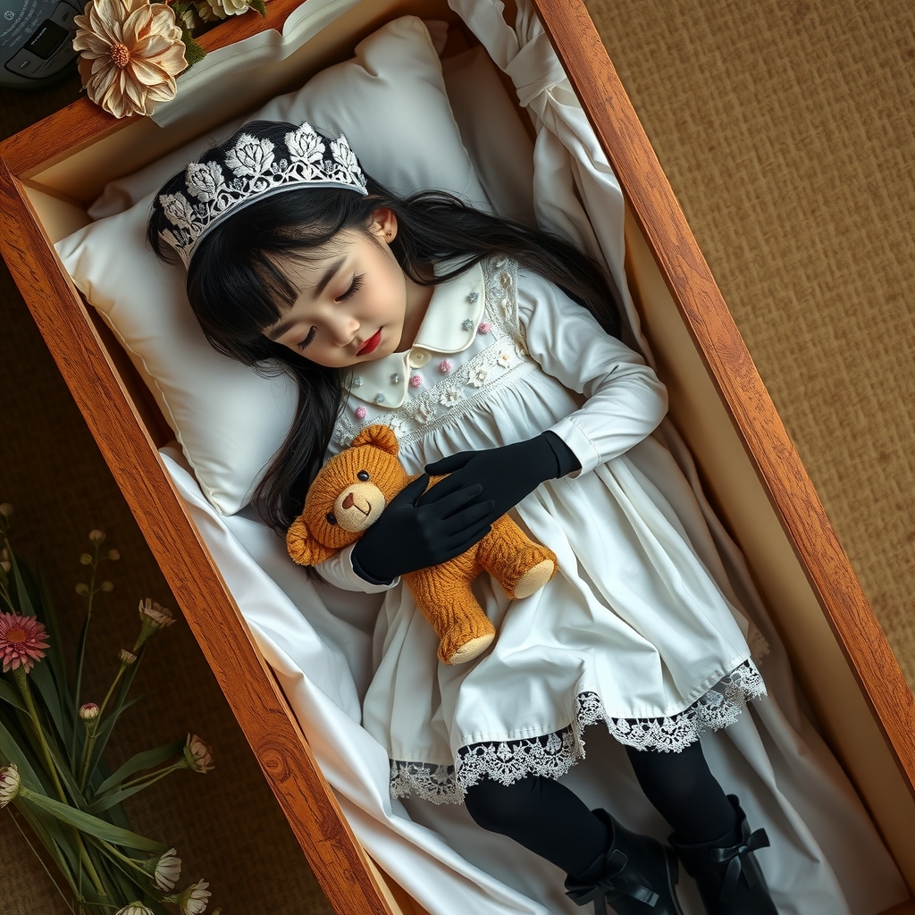 a seven year old girl named nini lies in a coffin by मुफ्त एआई छवि जनरेटर - बिना लॉगिन के✨ | AIGAZOU