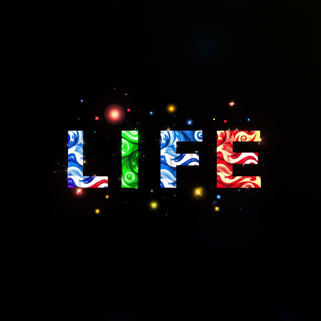 life text in the center with various visual effects by Générateur d'images par IA gratuit - Aucune connexion nécessaire✨ | AIGAZOU