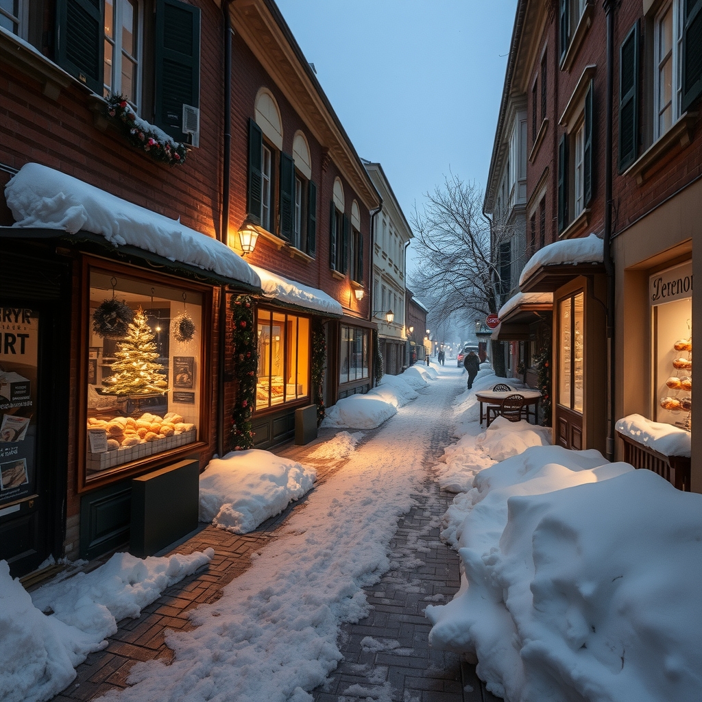 northern europe christmas night snowy streets by मुफ्त एआई छवि जनरेटर - बिना लॉगिन के✨ | AIGAZOU