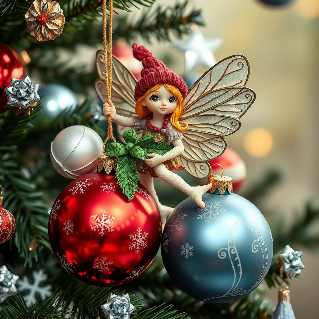 fairy and christmas balls by मुफ्त एआई छवि जनरेटर - बिना लॉगिन के✨ | AIGAZOU