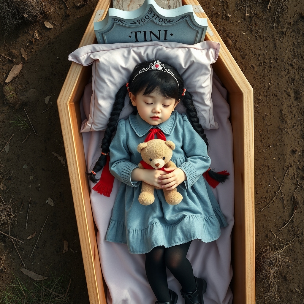 a seven year old girl named nini lies in a coffin by मुफ्त एआई छवि जनरेटर - बिना लॉगिन के✨ | AIGAZOU