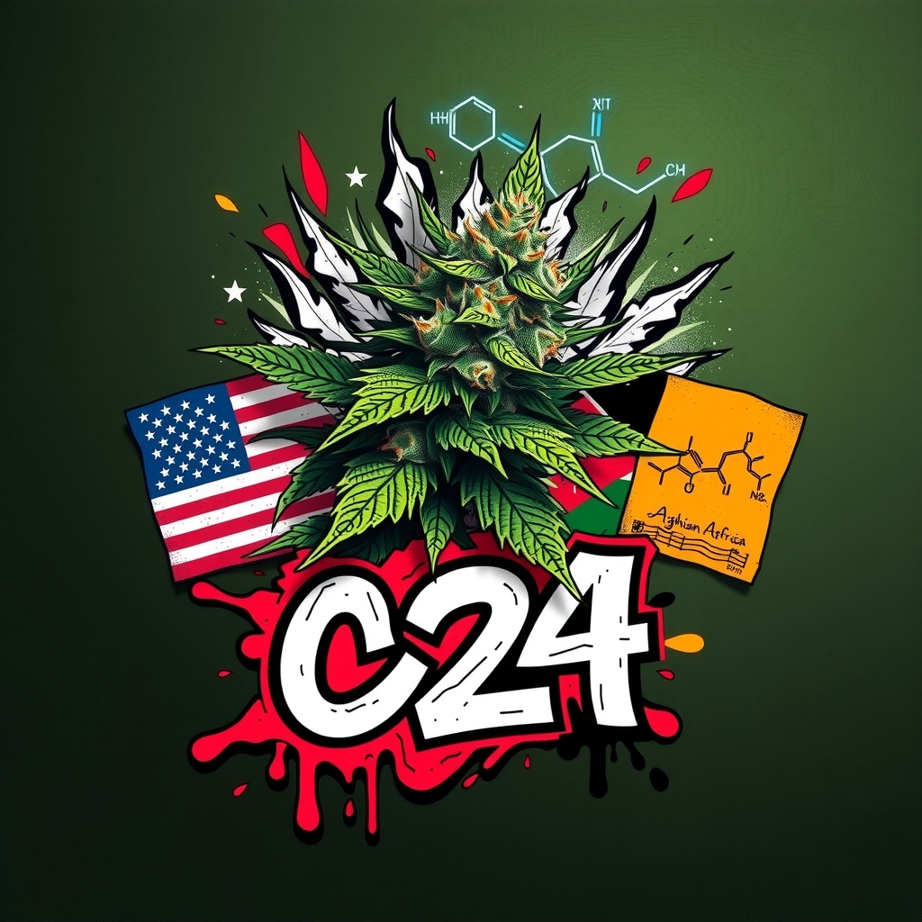 graffiti style label cannabis c24 country flags by मुफ्त एआई छवि जनरेटर - बिना लॉगिन के✨ | AIGAZOU