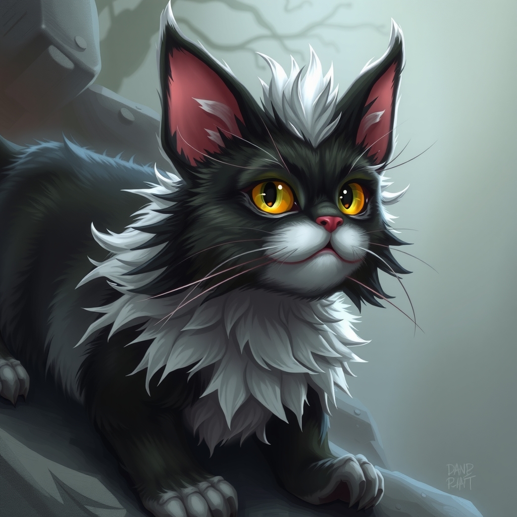 a fantasy creature cat in bold black white colors by Générateur d'images par IA gratuit - Aucune connexion nécessaire✨ | AIGAZOU