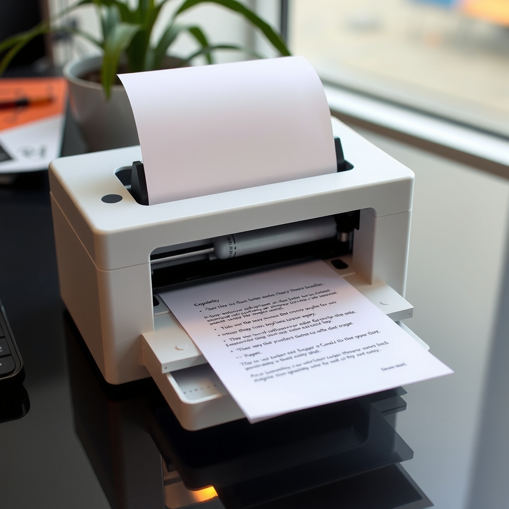 creating a recyclable printer that can erase text with heat and is portable with a4 size adaptation by Générateur d'images par IA gratuit - Aucune connexion nécessaire✨ | AIGAZOU