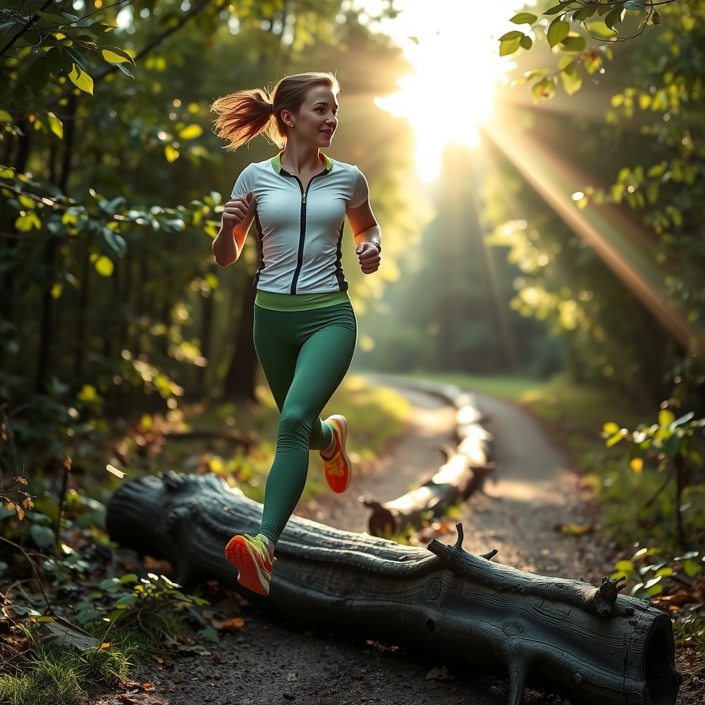 strong russian woman jogging on path by मुफ्त एआई छवि जनरेटर - बिना लॉगिन के✨ | AIGAZOU