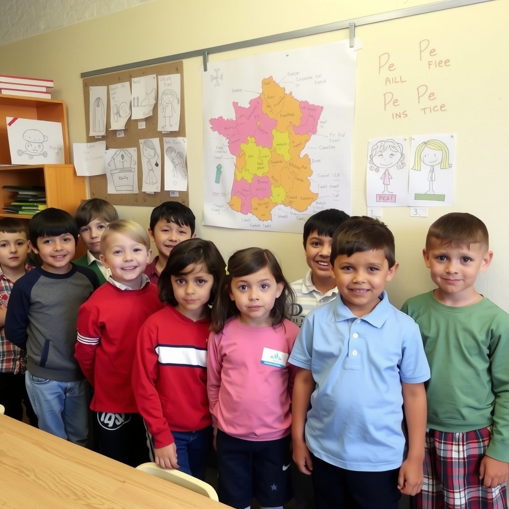 a group of children about 11 years old at school in france by मुफ्त एआई छवि जनरेटर - बिना लॉगिन के✨ | AIGAZOU