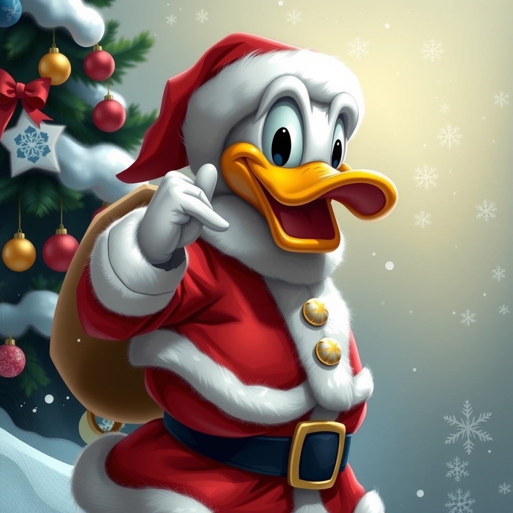 donald duck as santa claus by मुफ्त एआई छवि जनरेटर - बिना लॉगिन के✨ | AIGAZOU