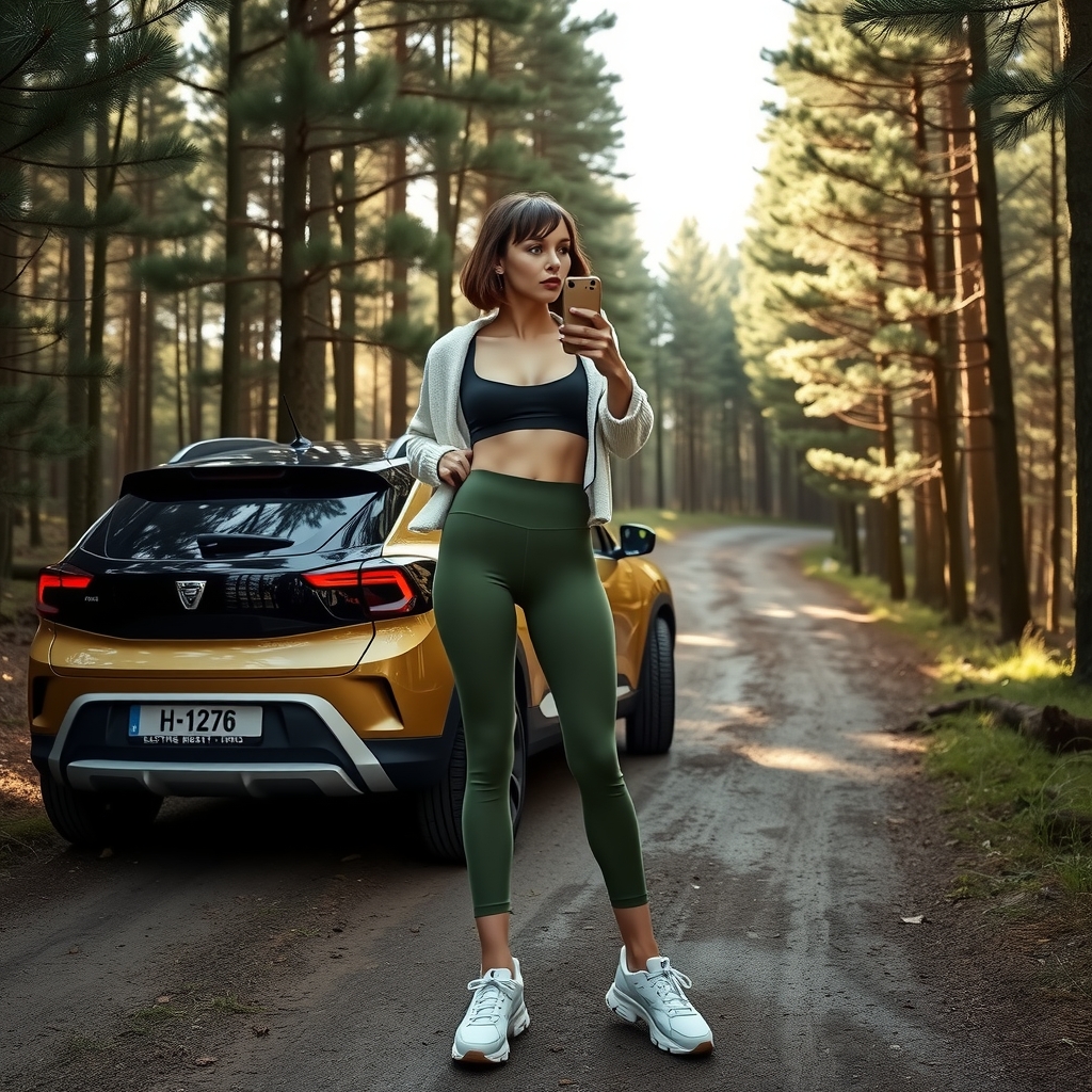 futuristic dacia spring and woman in harz forest by Générateur d'images par IA gratuit - Aucune connexion nécessaire✨ | AIGAZOU