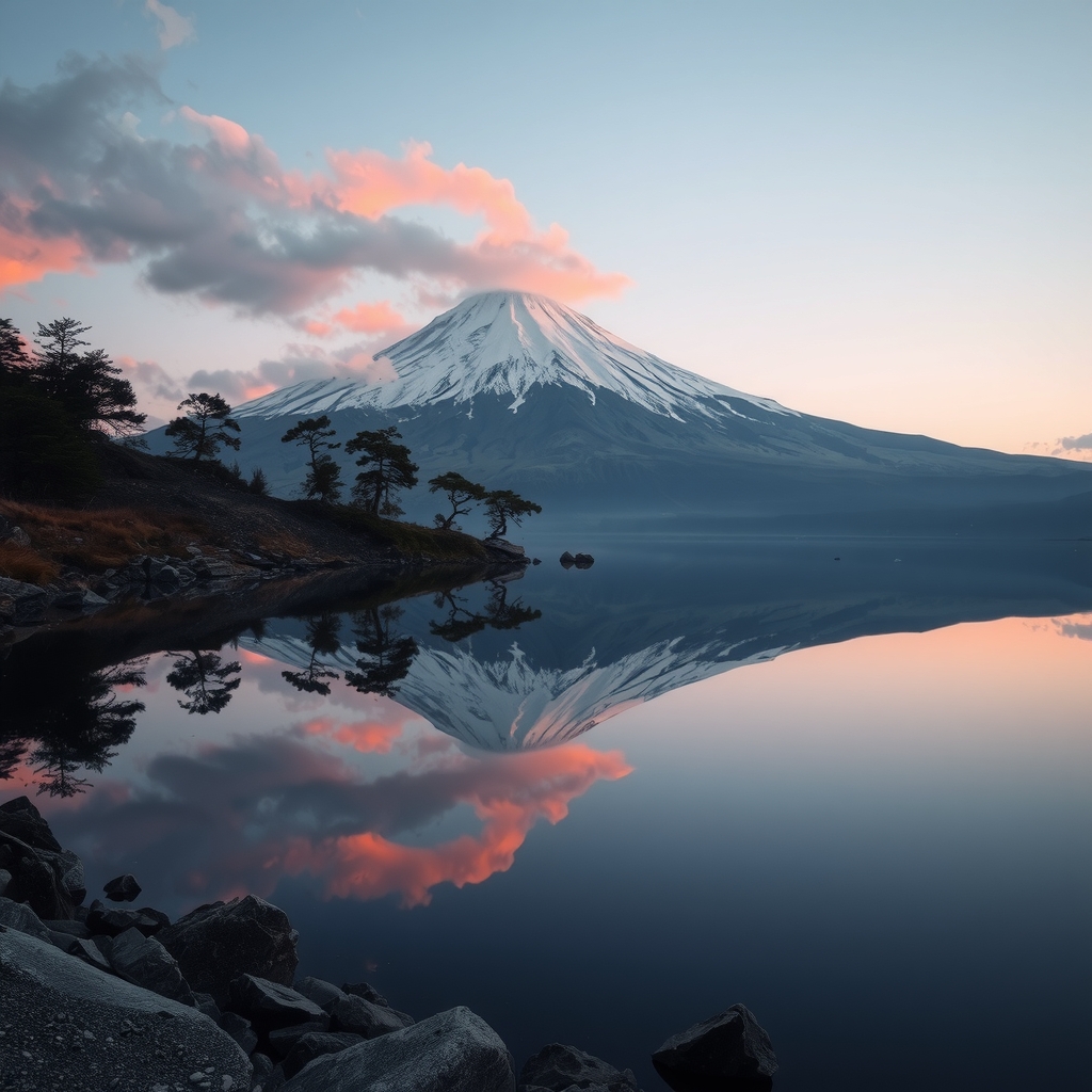 reflective atmosphere mount fuji by मुफ्त एआई छवि जनरेटर - बिना लॉगिन के✨ | AIGAZOU