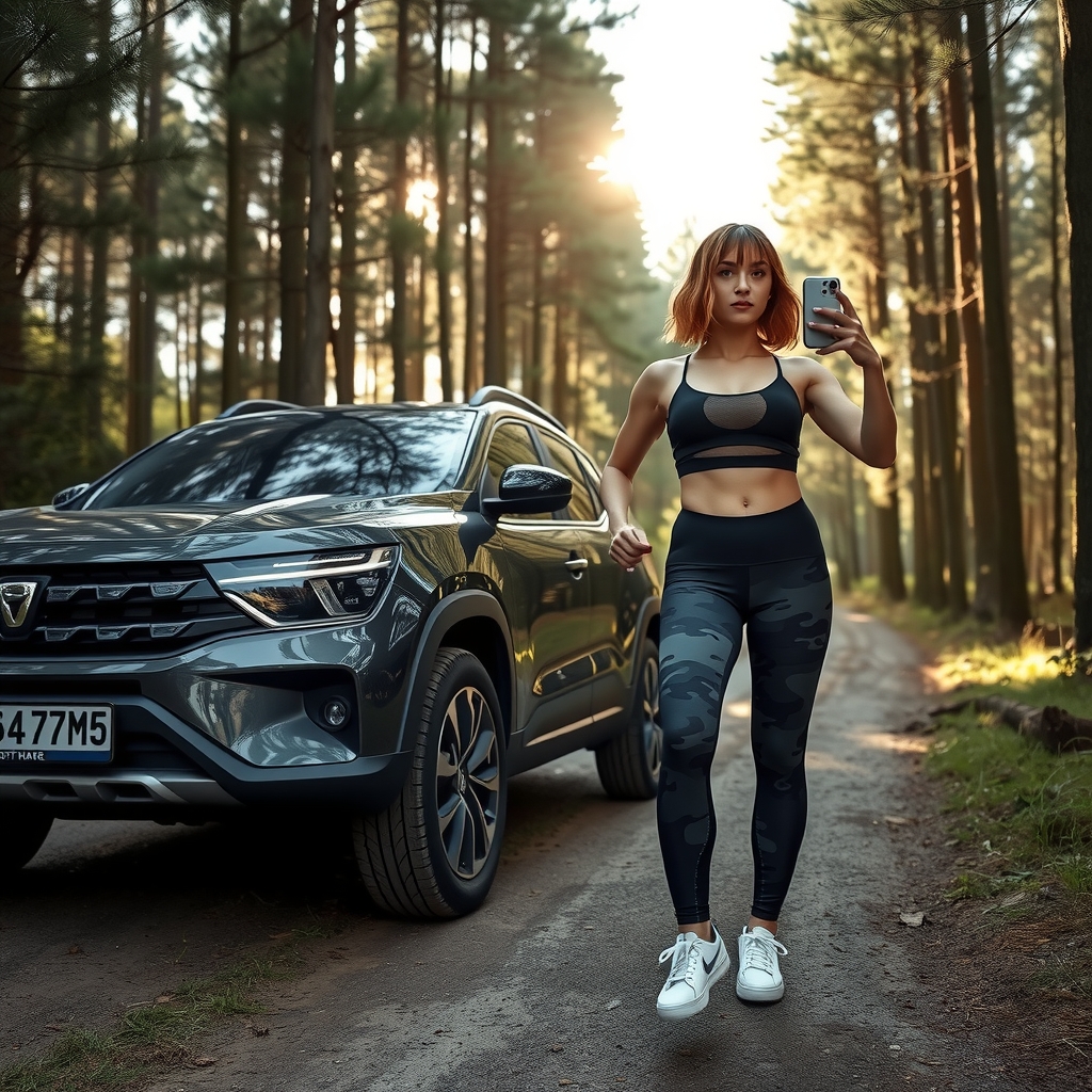 futuristic dacia spring and woman in harz forest by मुफ्त एआई छवि जनरेटर - बिना लॉगिन के✨ | AIGAZOU