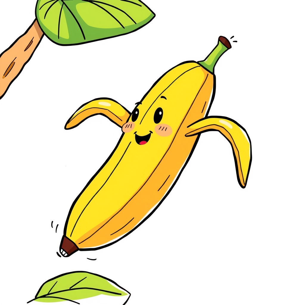 colorful fun illustration of a banana without text by Générateur d'images par IA gratuit - Aucune connexion nécessaire✨ | AIGAZOU