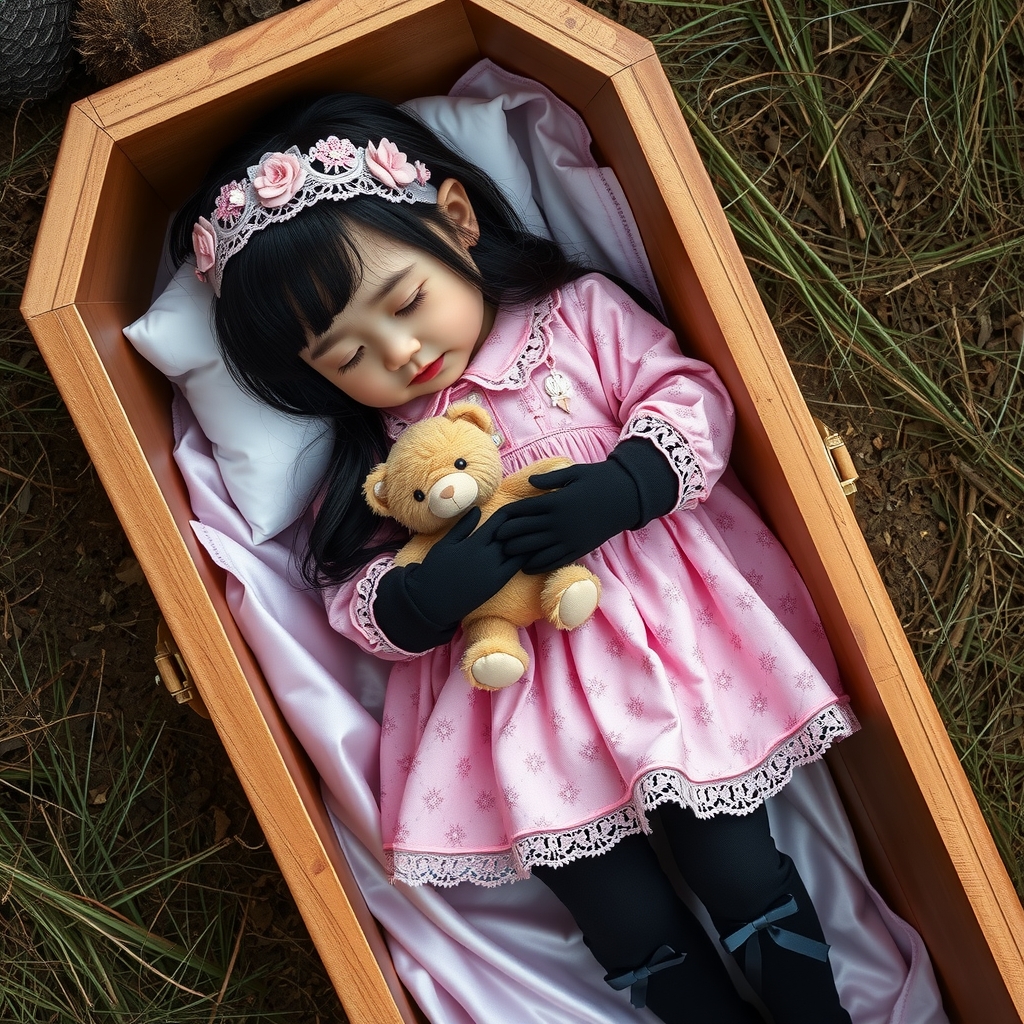 a seven year old girl named nini lies in a coffin by मुफ्त एआई छवि जनरेटर - बिना लॉगिन के✨ | AIGAZOU