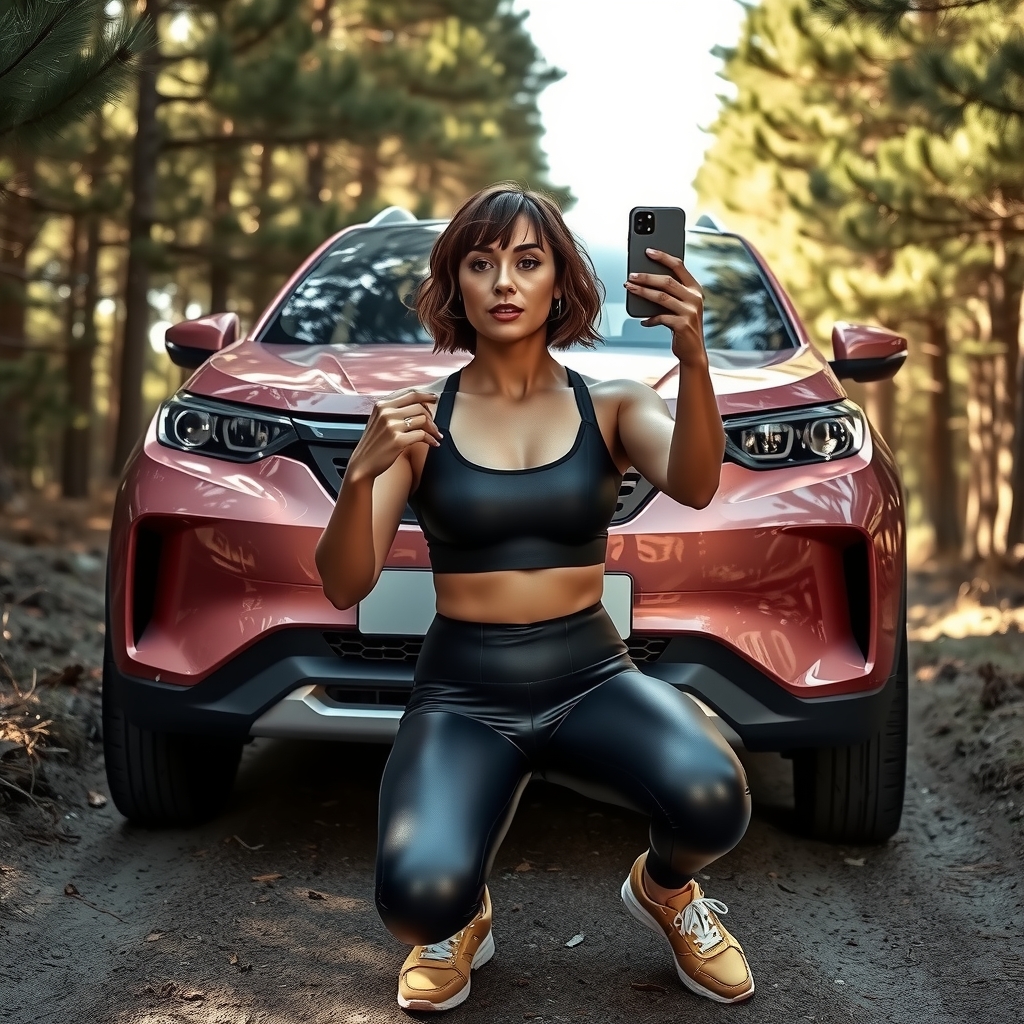 futuristic electric dacia spring and woman selfie by मुफ्त एआई छवि जनरेटर - बिना लॉगिन के✨ | AIGAZOU