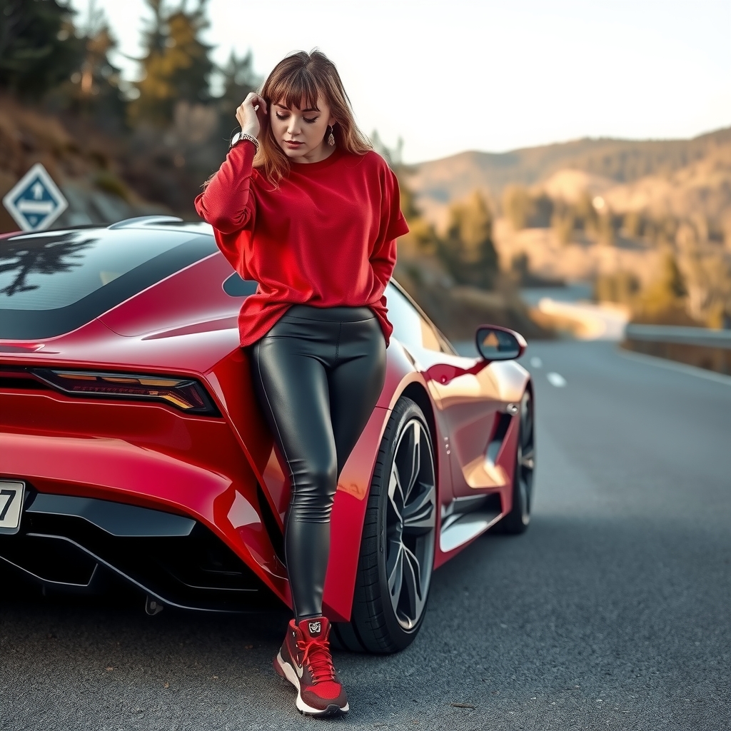 futuristic sports car and stylish woman by मुफ्त एआई छवि जनरेटर - बिना लॉगिन के✨ | AIGAZOU