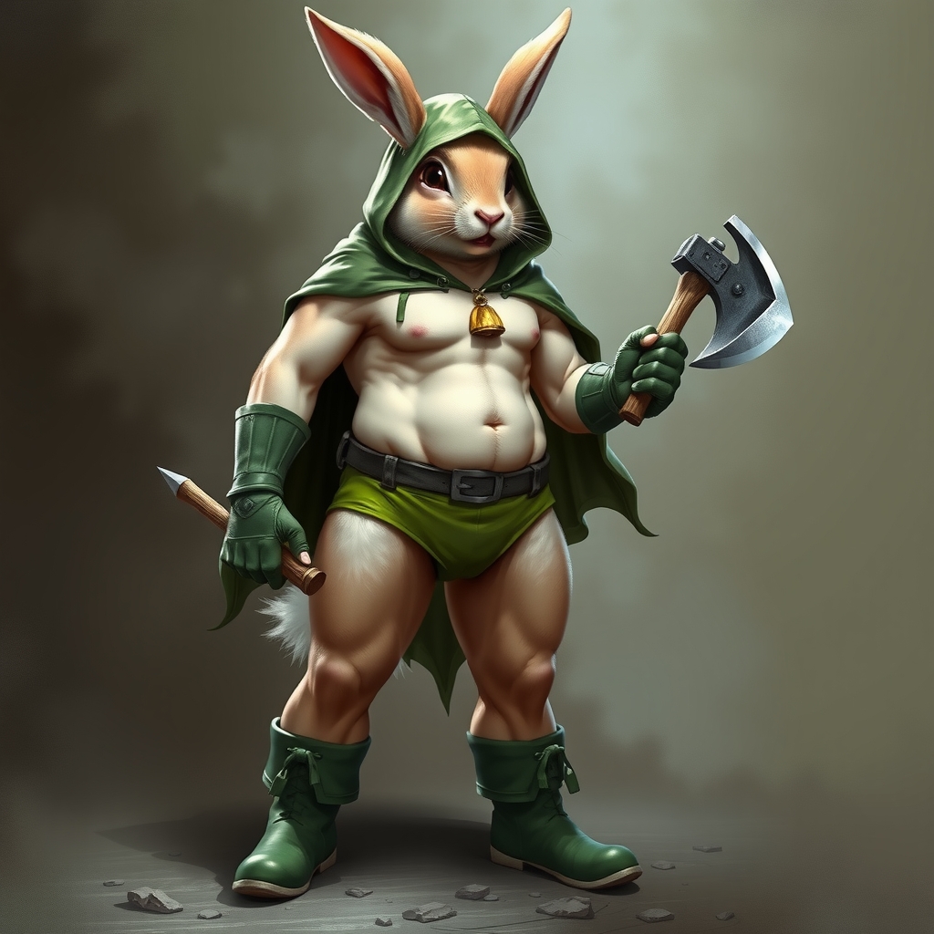 a green bikini clad bunny with an axe by मुफ्त एआई छवि जनरेटर - बिना लॉगिन के✨ | AIGAZOU