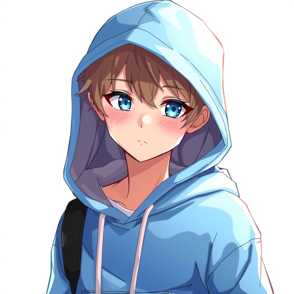 sky blue hoodie boy anime style swagger by मुफ्त एआई छवि जनरेटर - बिना लॉगिन के✨ | AIGAZOU