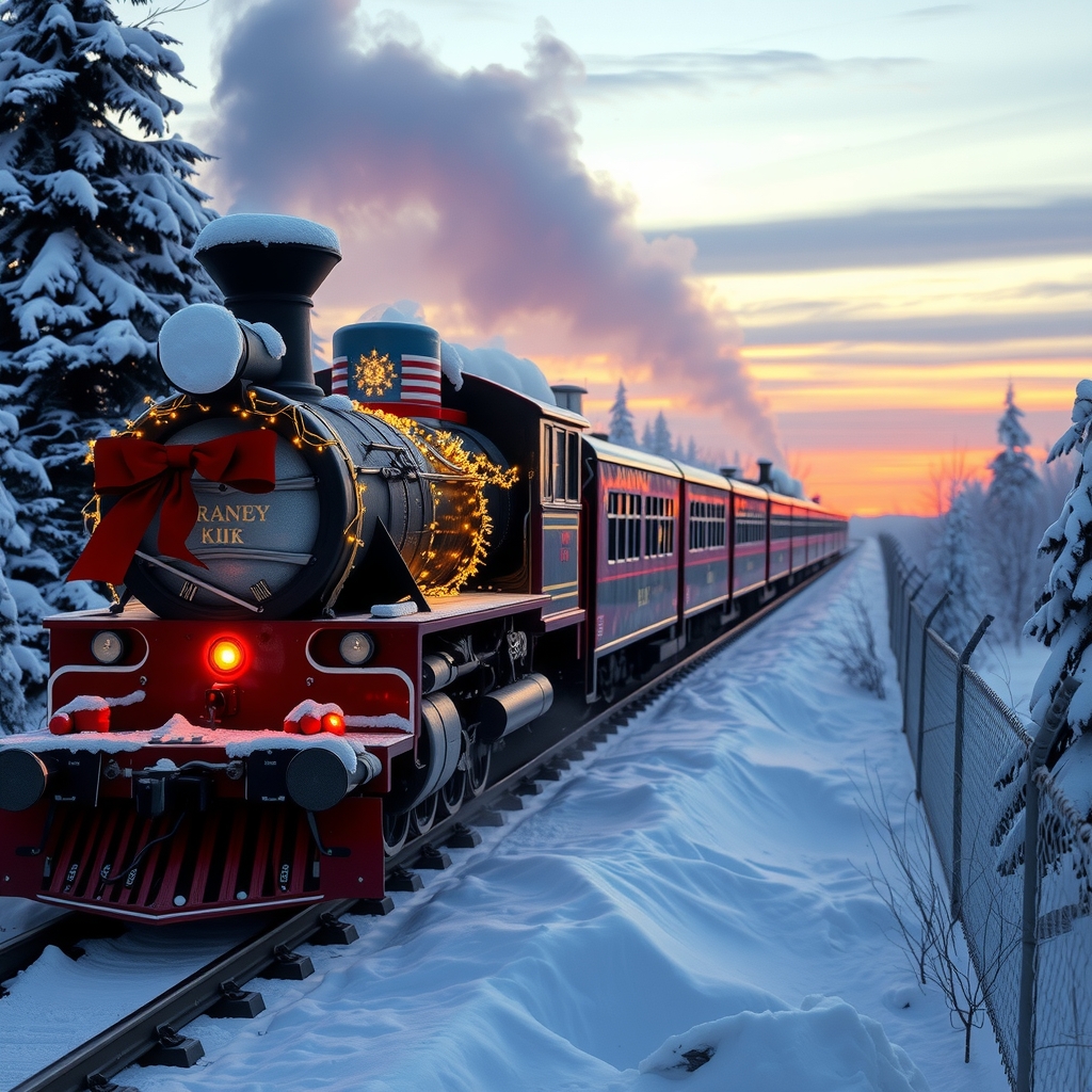 christmas train on the way to the north pole by मुफ्त एआई छवि जनरेटर - बिना लॉगिन के✨ | AIGAZOU