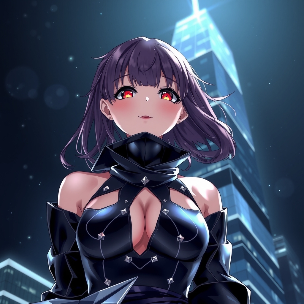 night skytree soaring higher modern spy girl by मुफ्त एआई छवि जनरेटर - बिना लॉगिन के✨ | AIGAZOU