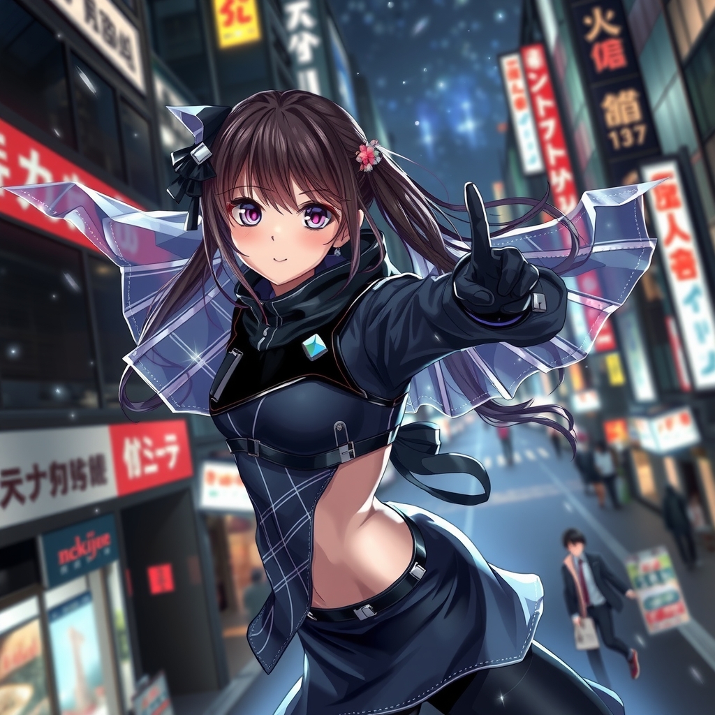 night shinjuku building street spy ninja girl by मुफ्त एआई छवि जनरेटर - बिना लॉगिन के✨ | AIGAZOU