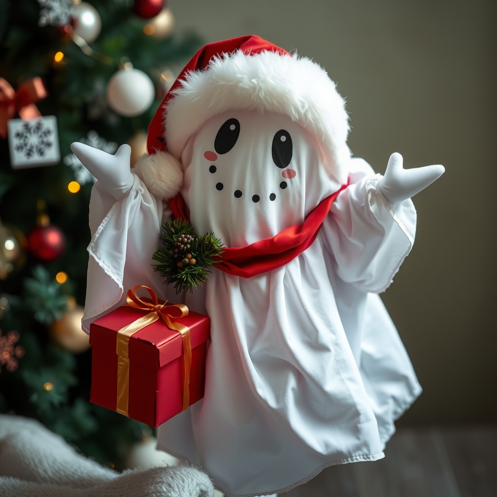 a ghost in a christmas costume by मुफ्त एआई छवि जनरेटर - बिना लॉगिन के✨ | AIGAZOU