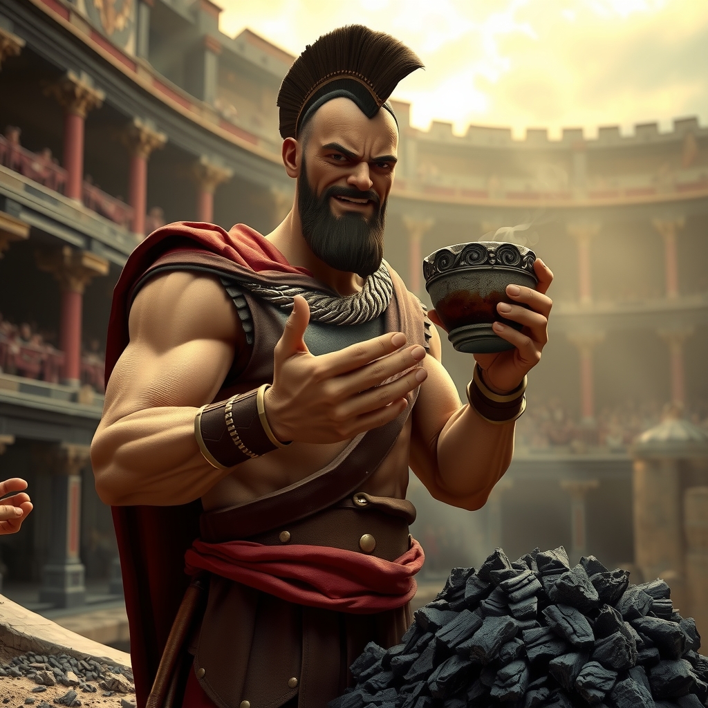 gritty atmospheric 3d scene roman gladiator by Générateur d'images par IA gratuit - Aucune connexion nécessaire✨ | AIGAZOU