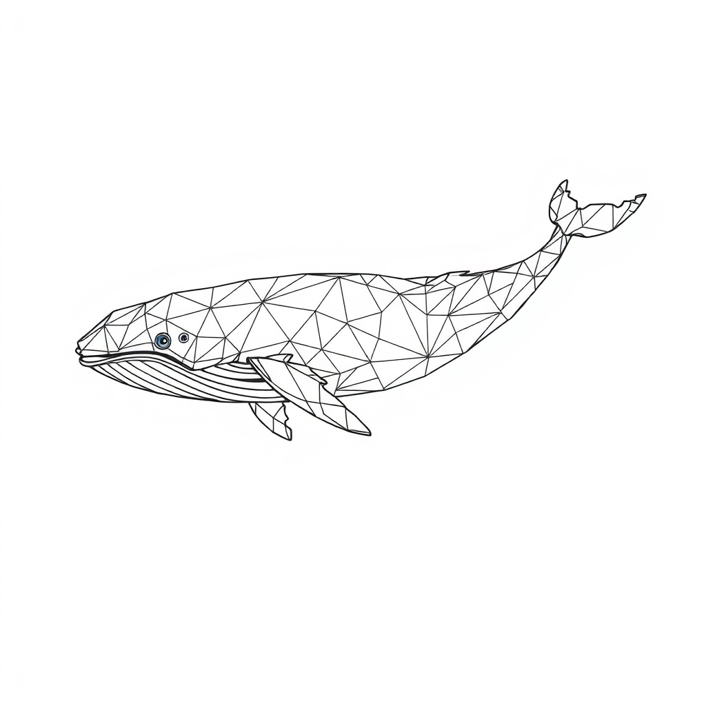 line drawing whale polygonal pattern by मुफ्त एआई छवि जनरेटर - बिना लॉगिन के✨ | AIGAZOU