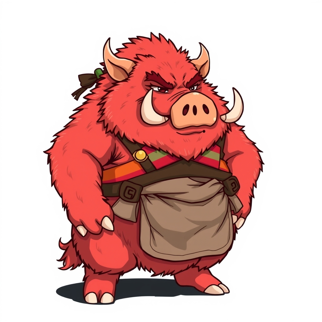 a inuit style loincloth wearing red furred boar orc winking by मुफ्त एआई छवि जनरेटर - बिना लॉगिन के✨ | AIGAZOU