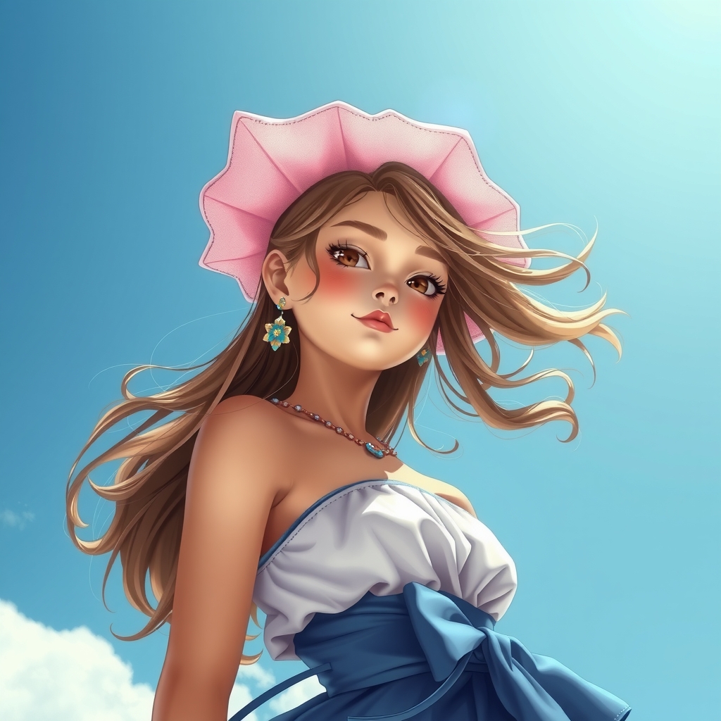 meringue girl full body background blue sky by मुफ्त एआई छवि जनरेटर - बिना लॉगिन के✨ | AIGAZOU