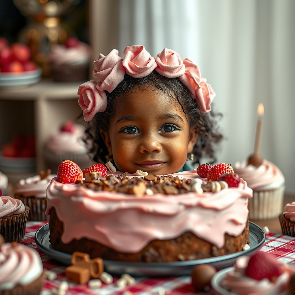 dreamy dessert scene with black girl by Générateur d'images par IA gratuit - Aucune connexion nécessaire✨ | AIGAZOU