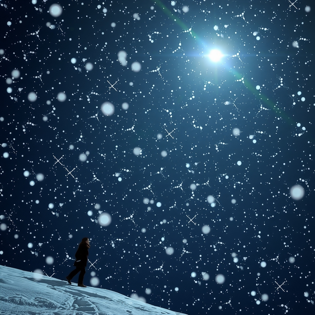 a miracle night with snow dancing by Générateur d'images par IA gratuit - Aucune connexion nécessaire✨ | AIGAZOU