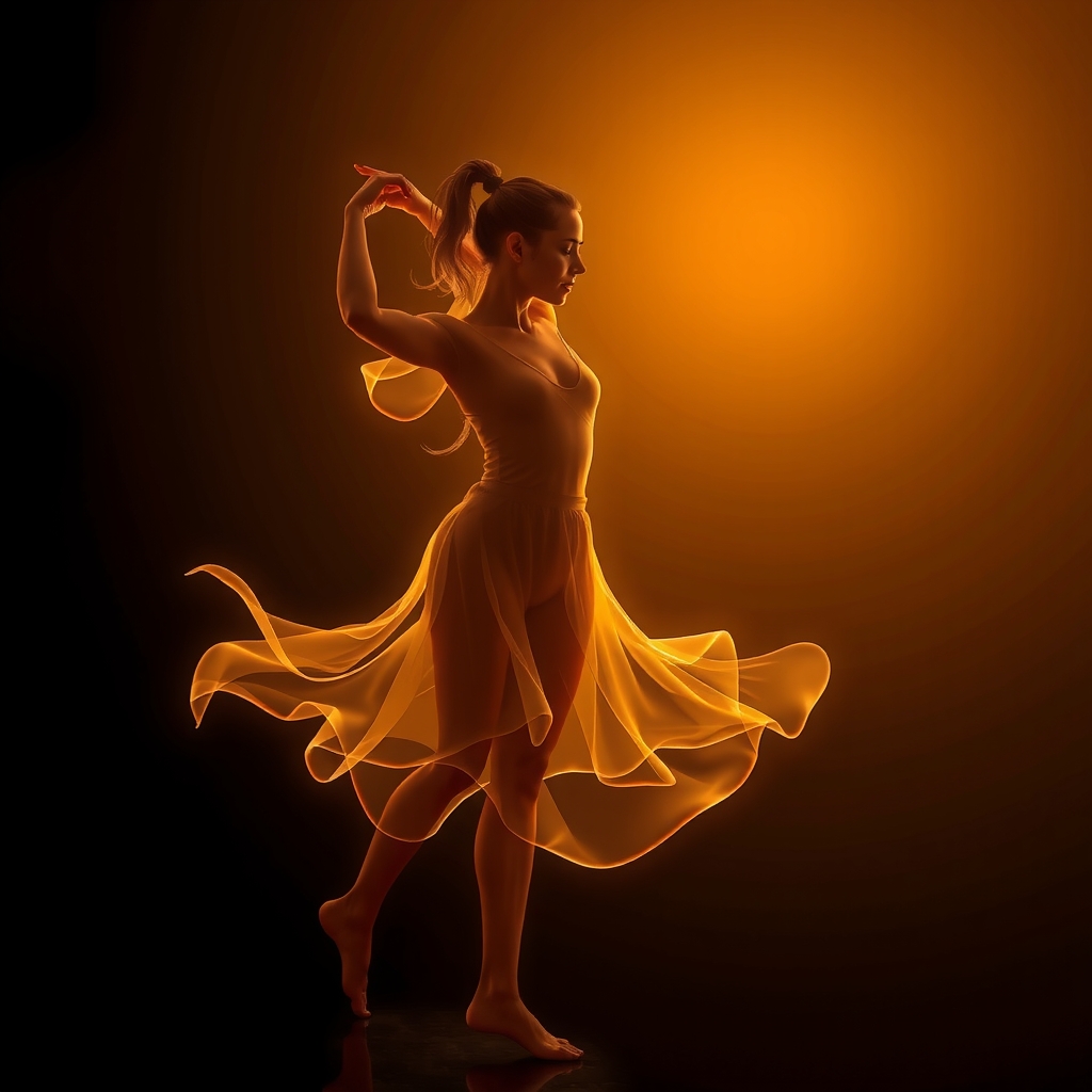 dancing woman body line silhouette folklore light gold dark by मुफ्त एआई छवि जनरेटर - बिना लॉगिन के✨ | AIGAZOU