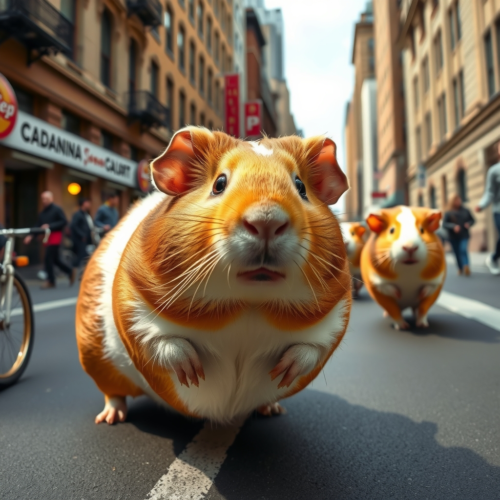 giant guinea pigs running through new york by मुफ्त एआई छवि जनरेटर - बिना लॉगिन के✨ | AIGAZOU