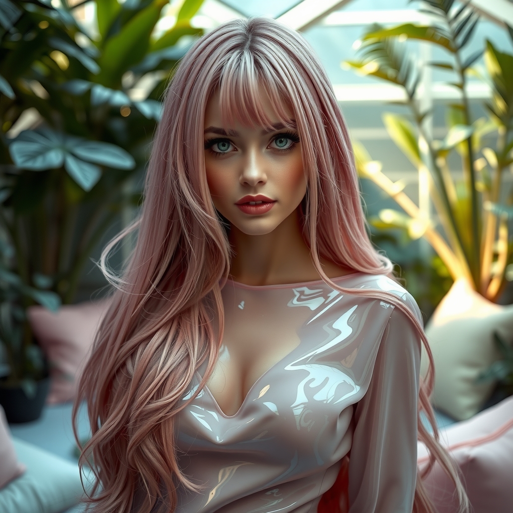 futuristic garden portrait of androgynous woman by Générateur d'images par IA gratuit - Aucune connexion nécessaire✨ | AIGAZOU