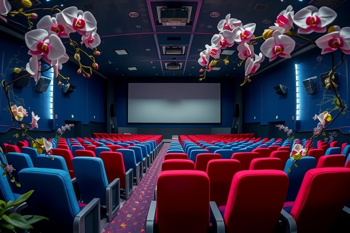 a cinema hall with a view of the screen by Générateur d'images par IA gratuit - Aucune connexion nécessaire✨ | AIGAZOU