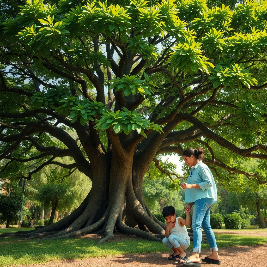 a strong tree providing shade and protection by मुफ्त एआई छवि जनरेटर - बिना लॉगिन के✨ | AIGAZOU