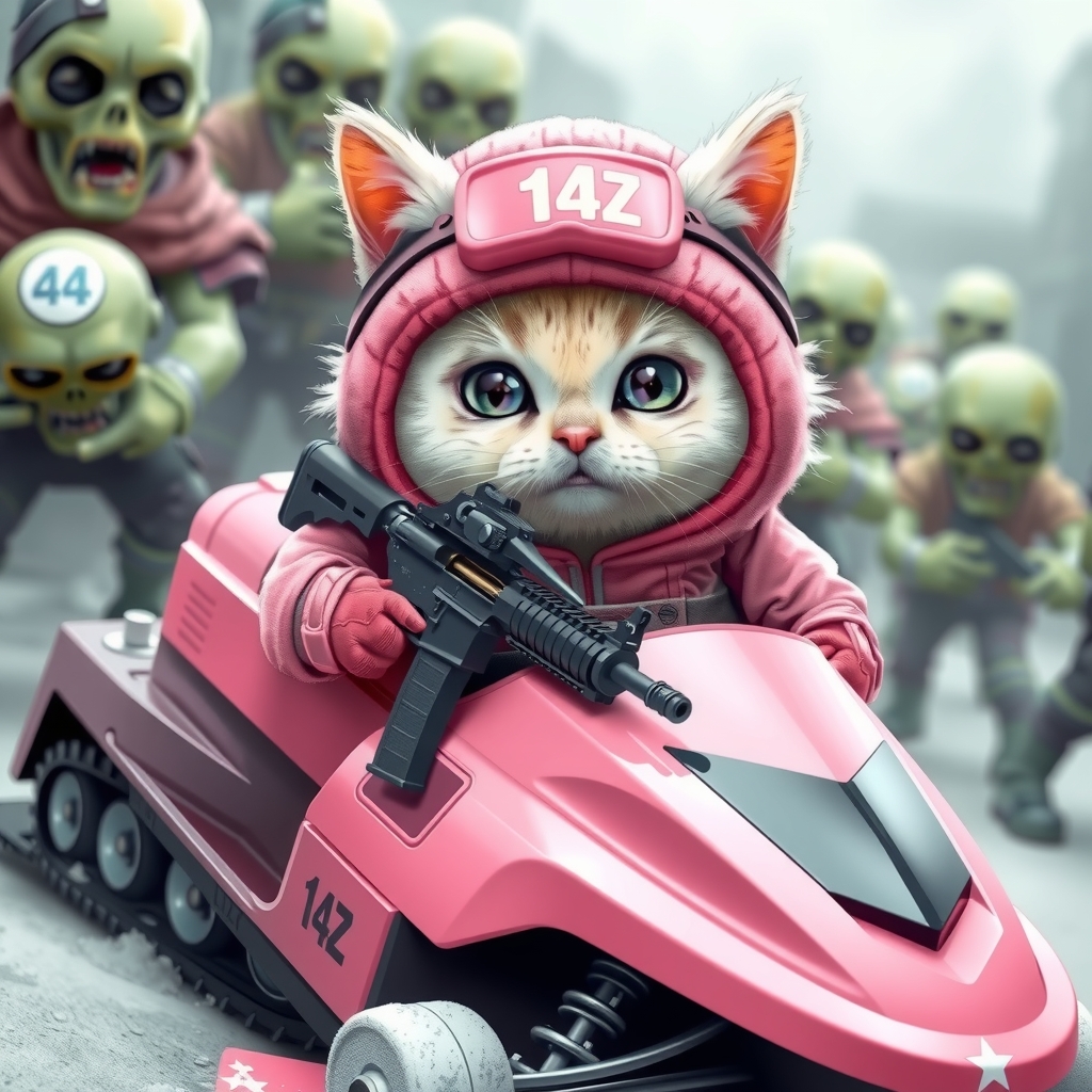 cute white cat pink military uniform by मुफ्त एआई छवि जनरेटर - बिना लॉगिन के✨ | AIGAZOU