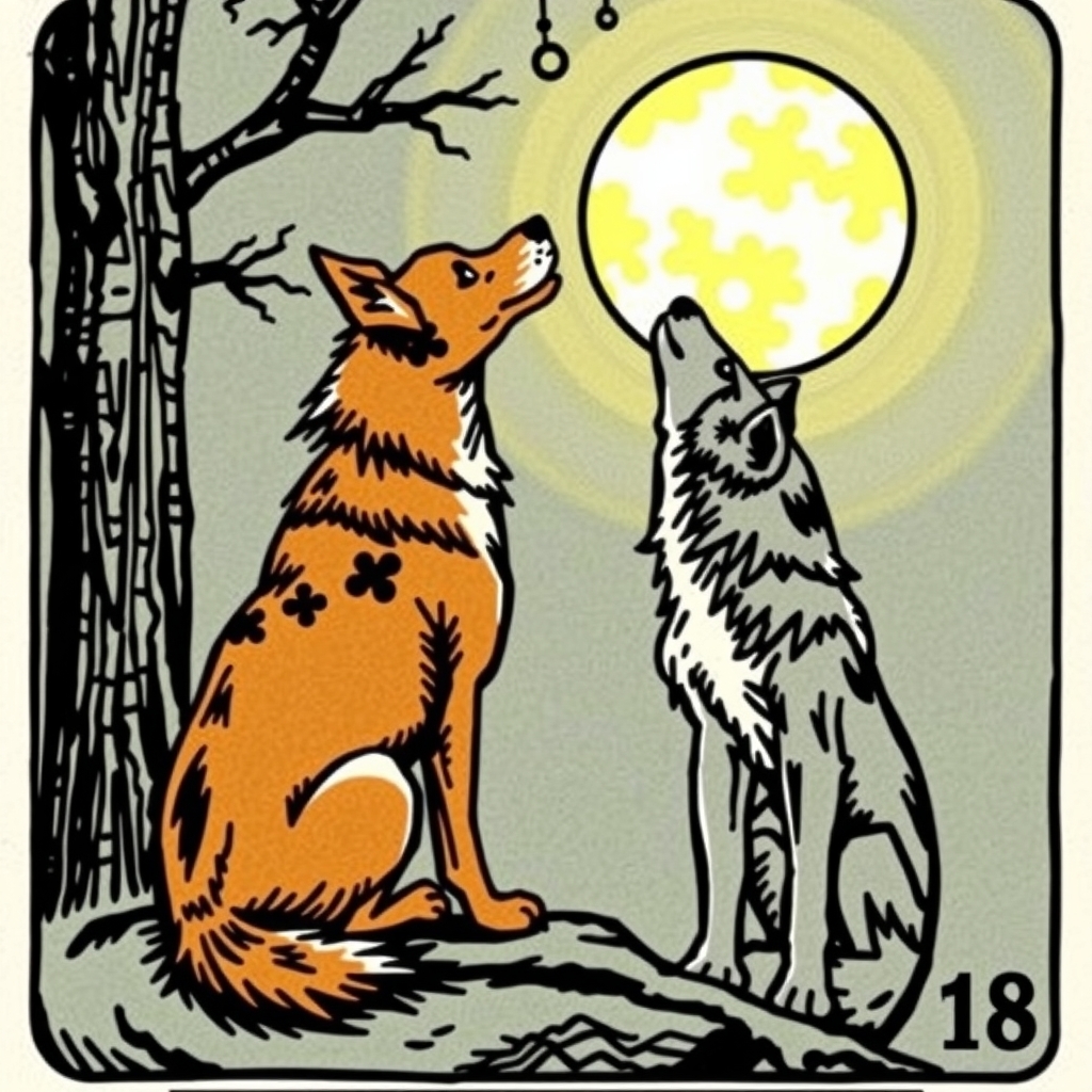 the dog and wolf watching the moon by मुफ्त एआई छवि जनरेटर - बिना लॉगिन के✨ | AIGAZOU