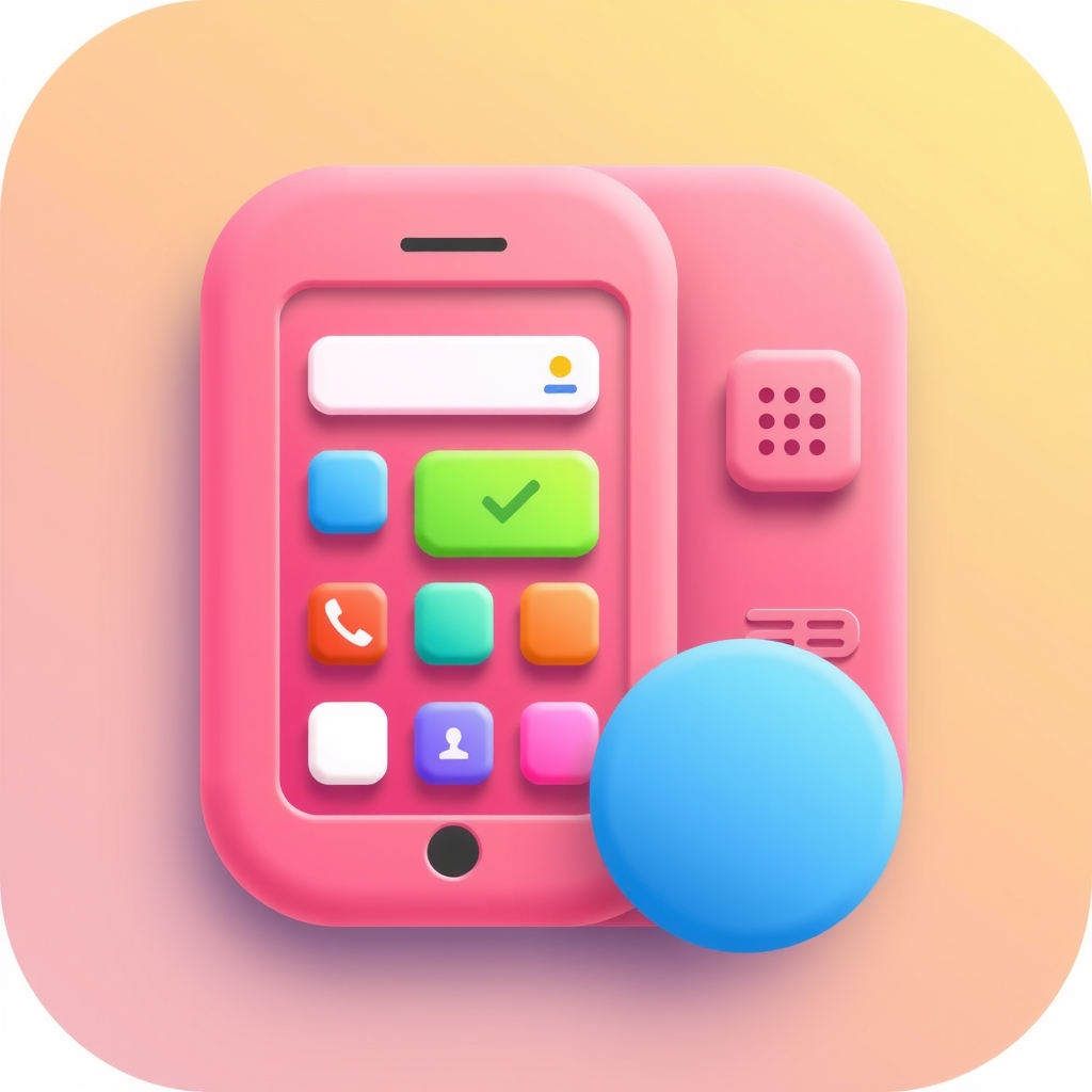 mobile digital icon cute rounded by मुफ्त एआई छवि जनरेटर - बिना लॉगिन के✨ | AIGAZOU