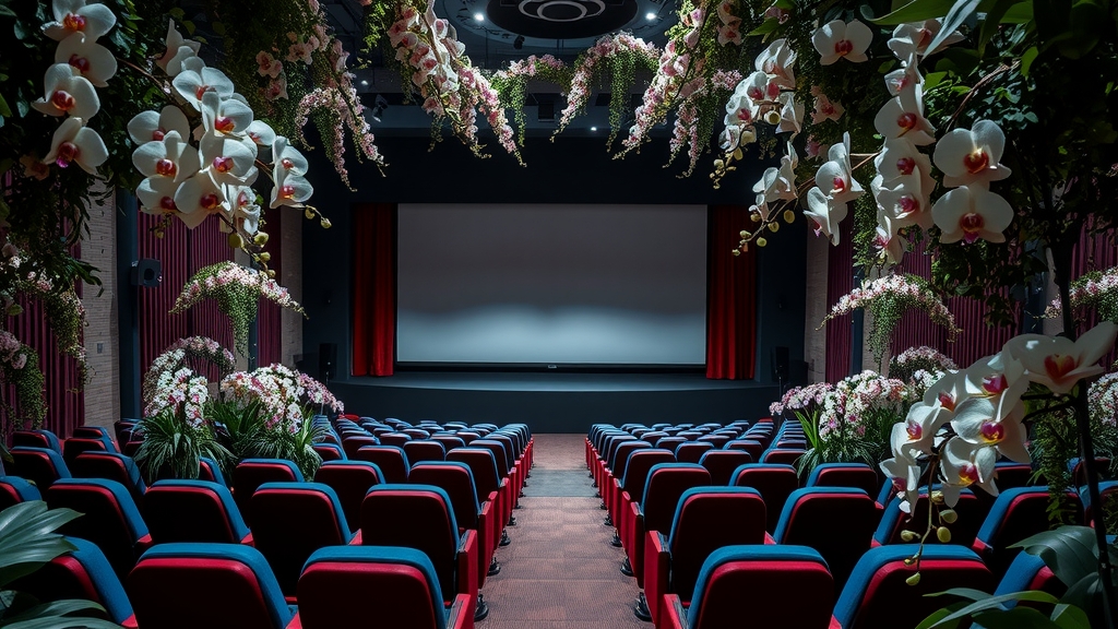 a photo of a cinema hall with a view of the screen by Générateur d'images par IA gratuit - Aucune connexion nécessaire✨ | AIGAZOU