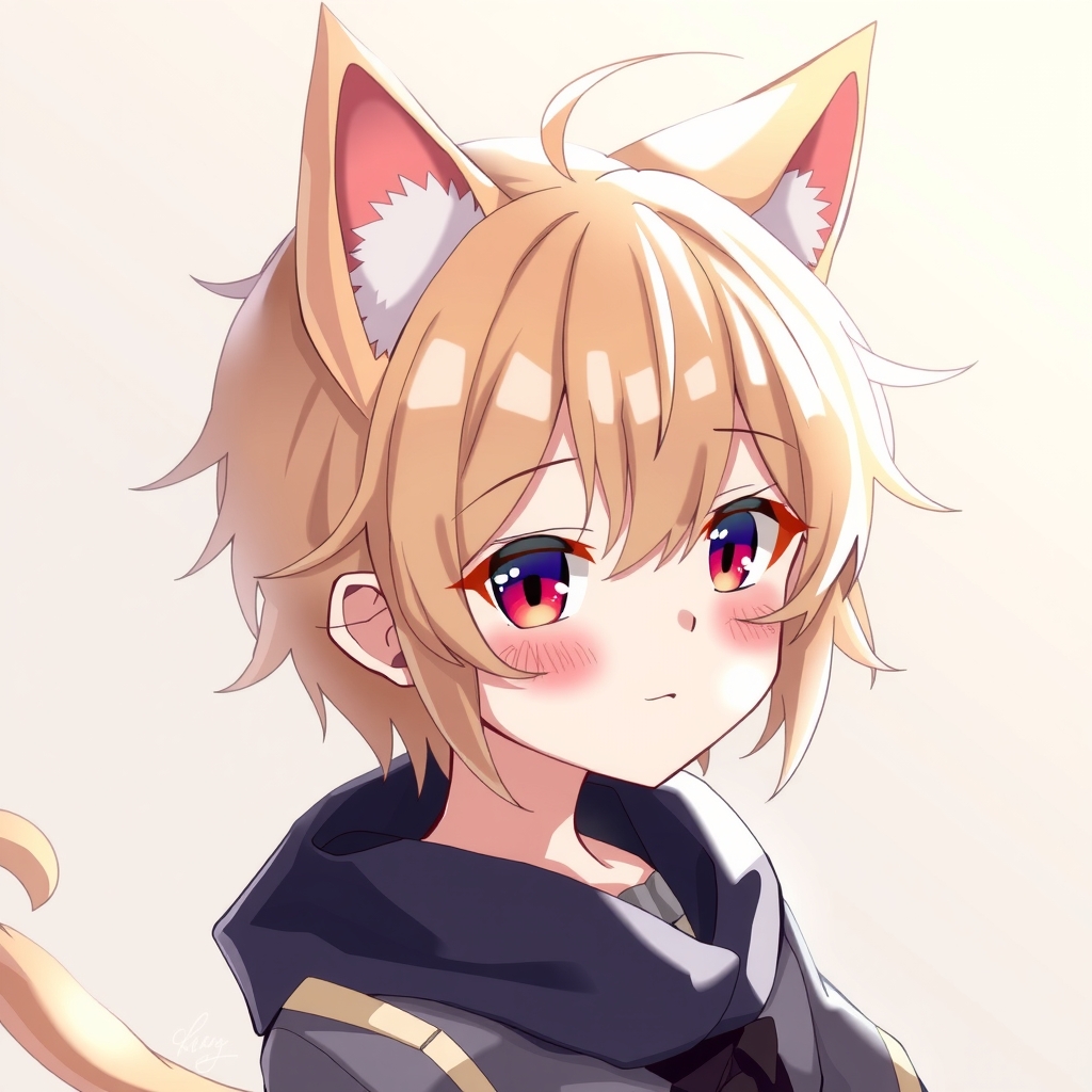 cute anime style boy with cat ears and tail by मुफ्त एआई छवि जनरेटर - बिना लॉगिन के✨ | AIGAZOU