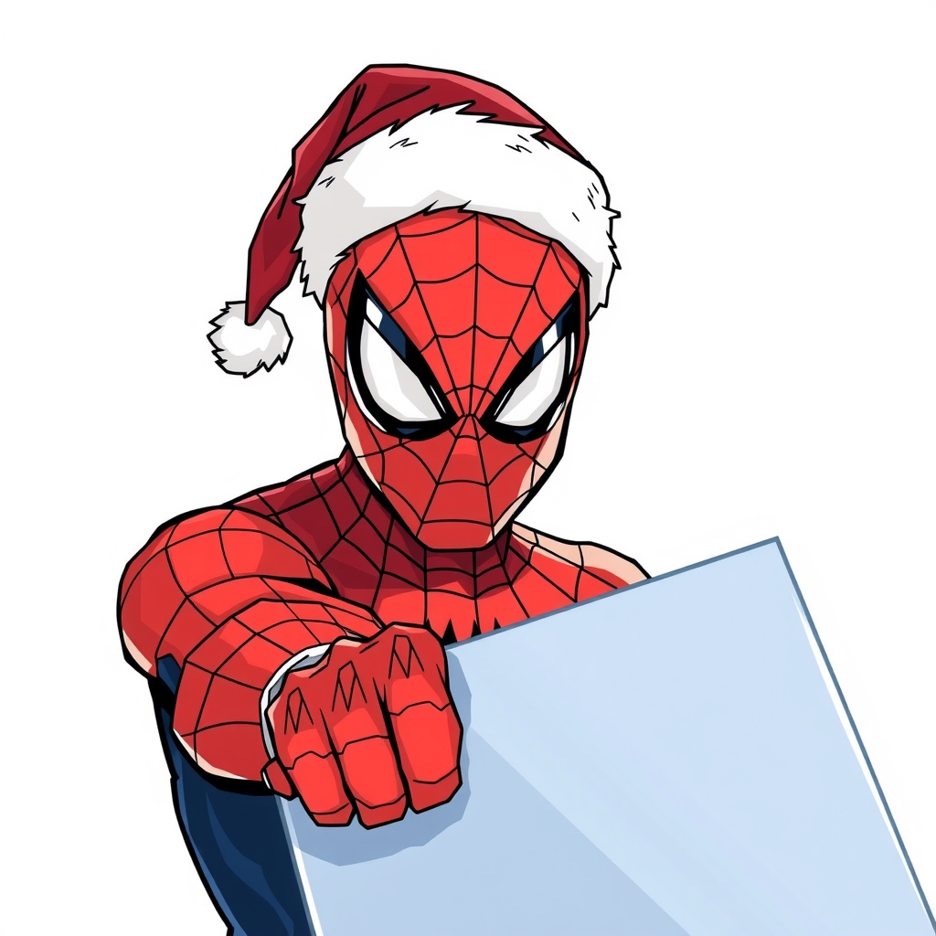 vector drawing of spiderman with christmas hat by मुफ्त एआई छवि जनरेटर - बिना लॉगिन के✨ | AIGAZOU