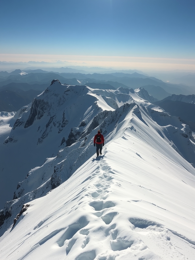 a person climbing a snowy mountain by Générateur d'images par IA gratuit - Aucune connexion nécessaire✨ | AIGAZOU