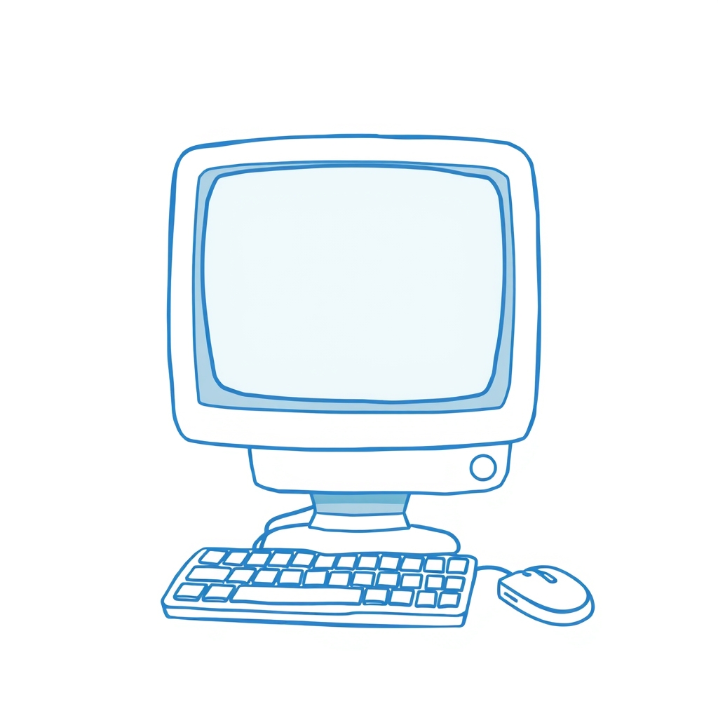 create a cute computer icon with blue and white by मुफ्त एआई छवि जनरेटर - बिना लॉगिन के✨ | AIGAZOU