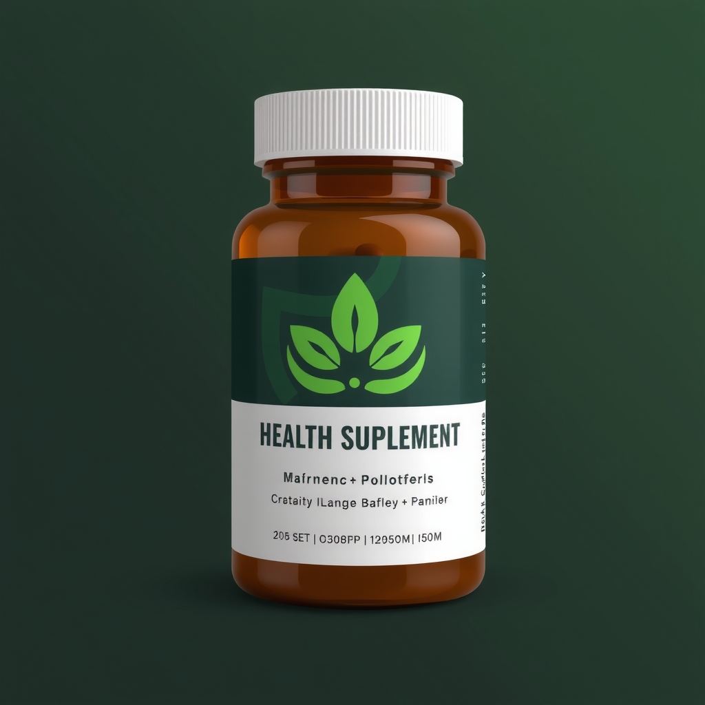 minimalist creative logo label for health supplement bottles by मुफ्त एआई छवि जनरेटर - बिना लॉगिन के✨ | AIGAZOU